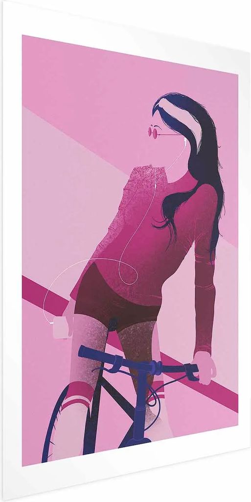 Posterpapier Poster - Woman on a Bicycle 40x60 cm Menschen h-A-0147-ao-a