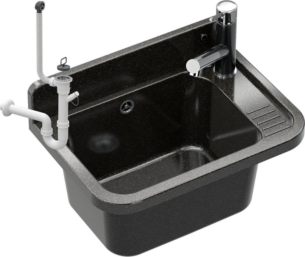 Lavello Granitan | Paron - 50 cm - Nero - Resistente agli Immagine del prodotto 