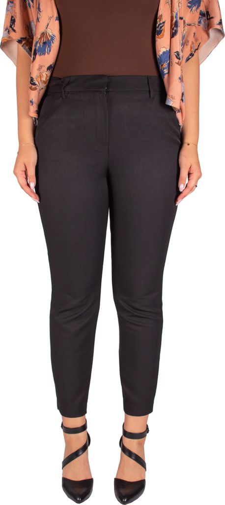 FIRI elegante Damen-Zigarettenhose, gerades Bein mit Schlitz, schwarz 40 /25 L
