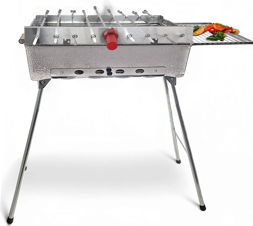 Mangal Astana Deluxe mit 9er Spießdreher Grillmotor USB und Powerbank