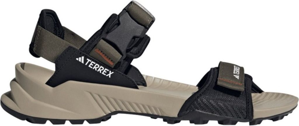 Adidas Terrex Hydroterra Sandale Outdoorsandale Trekkingsandalen oliv/schwarz/beige IG6565, Schuhgröße:44.5 EU