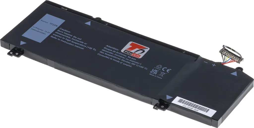 Batteria T6 Power per Dell Alienware m17, Li-Poly, 15,2 V, 3940 mAh (60 Wh), nero