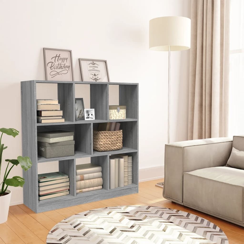 The Living Store Bücherregal Grau Sonoma 97,5x29,5x100 cm Holzwerkstoff