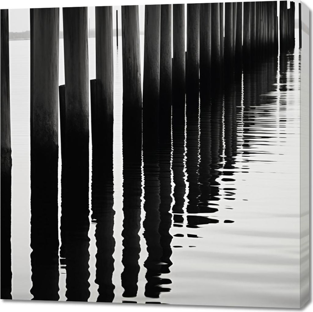 Bild 90x90cm Rhythmus von Wasser und Holz