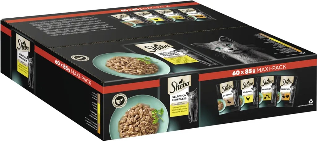 Sachets Sheba Variation de Volaille en Sauce, 60 Repas Sans Colorants