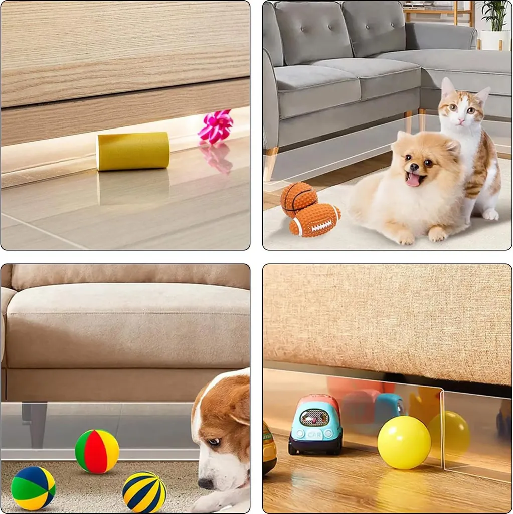 Planche de blocage transparente sous meuble - Pack de 8 arrêts de jouets