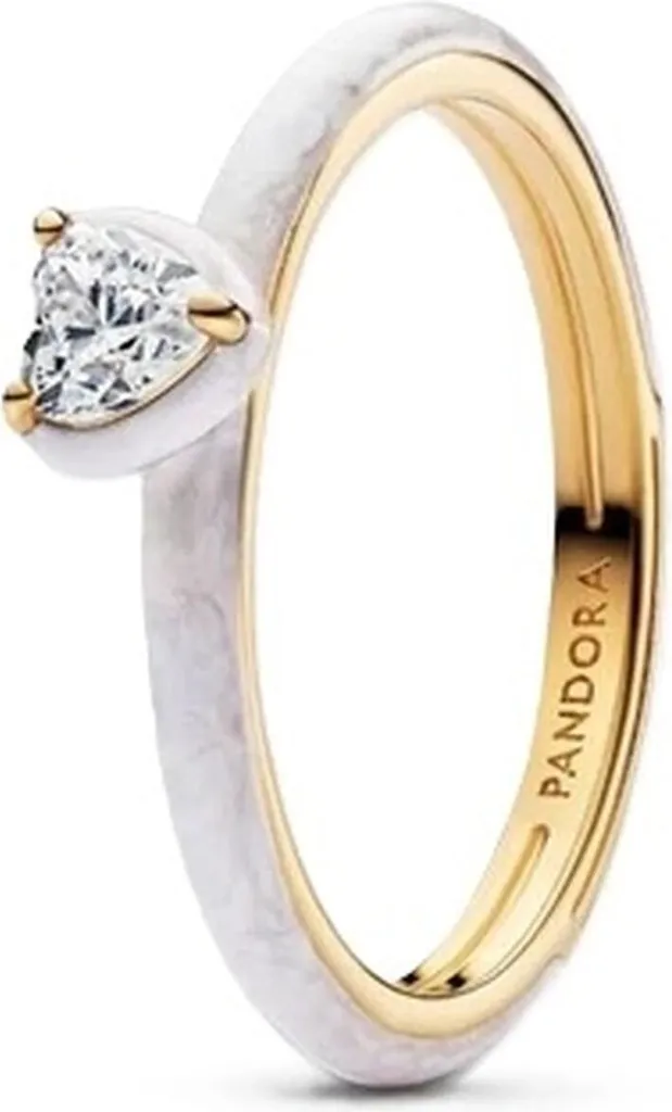 Esclusivo Anello Pandora ME 163088C01-48 Cuore Chakra Bianco 8