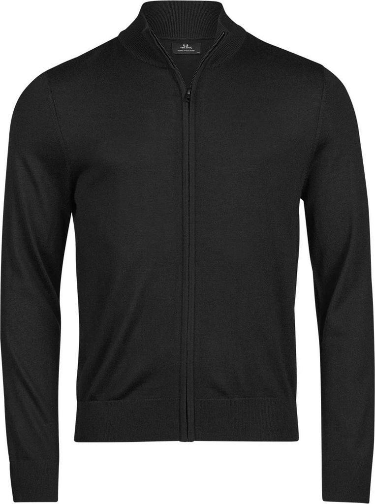 Tee Jays - Pullover Top für Herren, Durchgehender Reißverschluss PC8136 (S) (Schwarz)