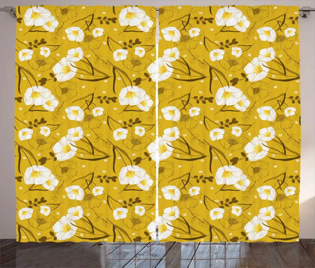 Tenda Soggiorno ABAKUHAUS Marrone e Giallo | Stile Rustico 280x245