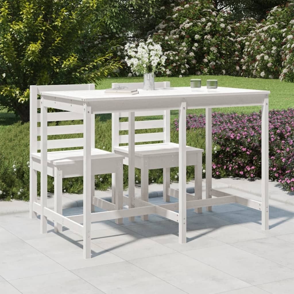 Maison Exclusive - Gartentisch Weiß 159,5x82,5x110 cm Massivholz Kiefer