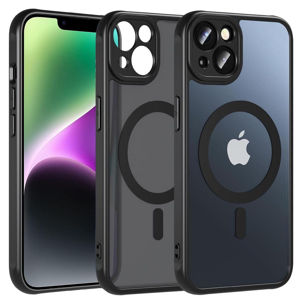 Custodia Magnetica Per IPhone 12 Pro, Bianca, Con Protezione Lenti In Vetro, Compatibile Magsafe, Antiurto, Sottile
