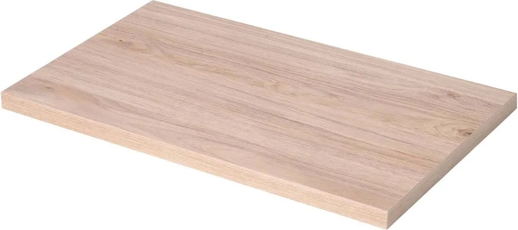 Plan de travail rectangulaire 90x50 cm finition chêne naturel en bois