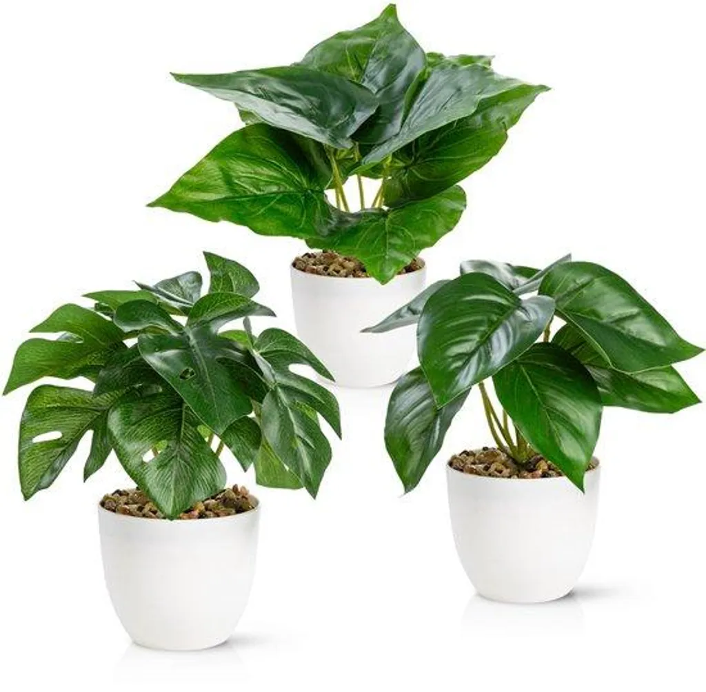 Petites plantes artificielles en pot pour décoration bureau et maison