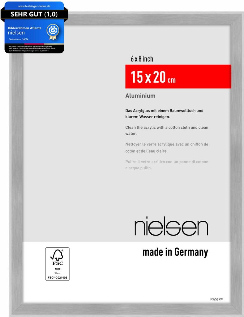nielsen Aluminium Bilderrahmen Atlanta, 15 x 20 cm, Produktbild 