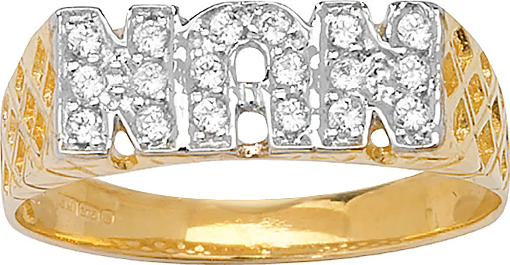 Bague Femme en Or Jaune 375/1000 Oxyde de Zirconium Éclatant Taille 60