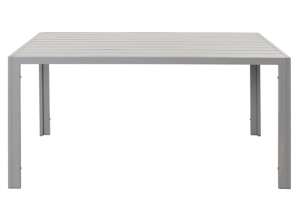 Table d'extérieur résistante aux intempéries en aluminium gris clair