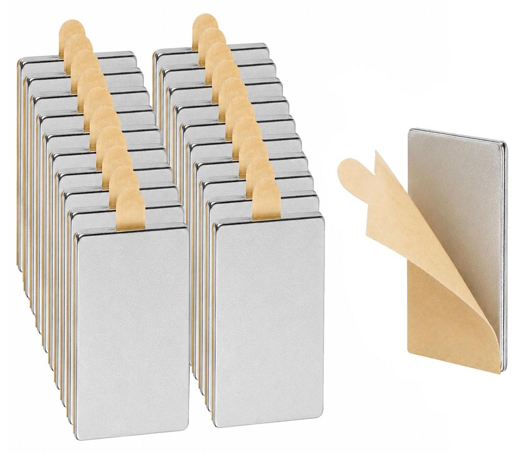 ECENCE Neodym Magnete 20 Stück - selbstklebend - 20x10x1mm Produktbild 