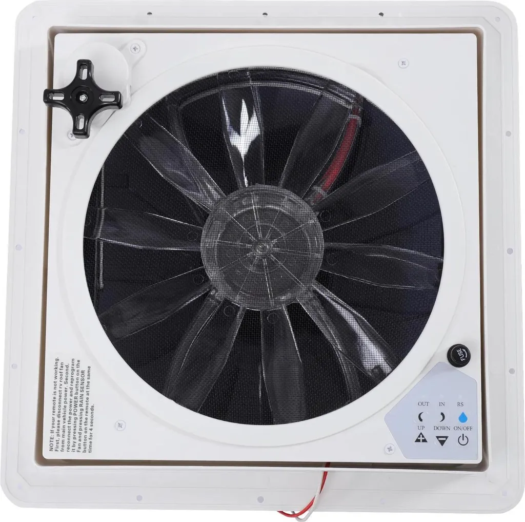 Ventilateur de toit camping-car réversible 12V 2000m³/h beige 43x43cm