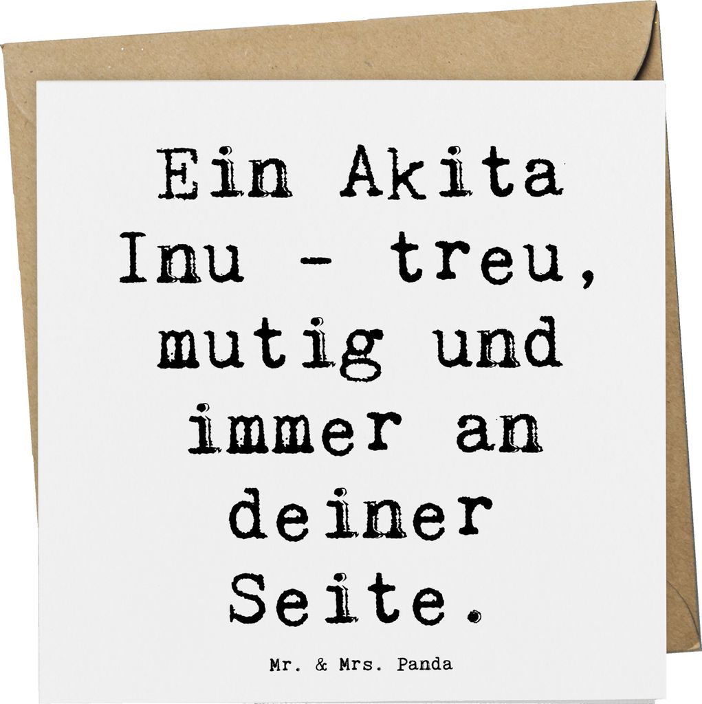 Mr. & Mrs. Panda doppelkarte Spruch Akita Inu Freund - Weiß - Geschenk, Hundeliebhaber, Hunderassen Vielfalt, immer an deiner Seite, faltkarte, ei...