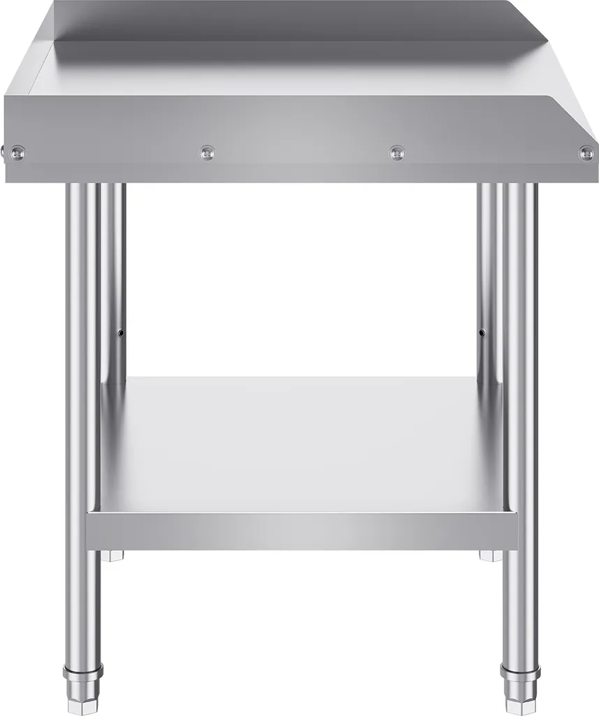 Table de préparation de cuisine en inox avec rebord de protection 60cm