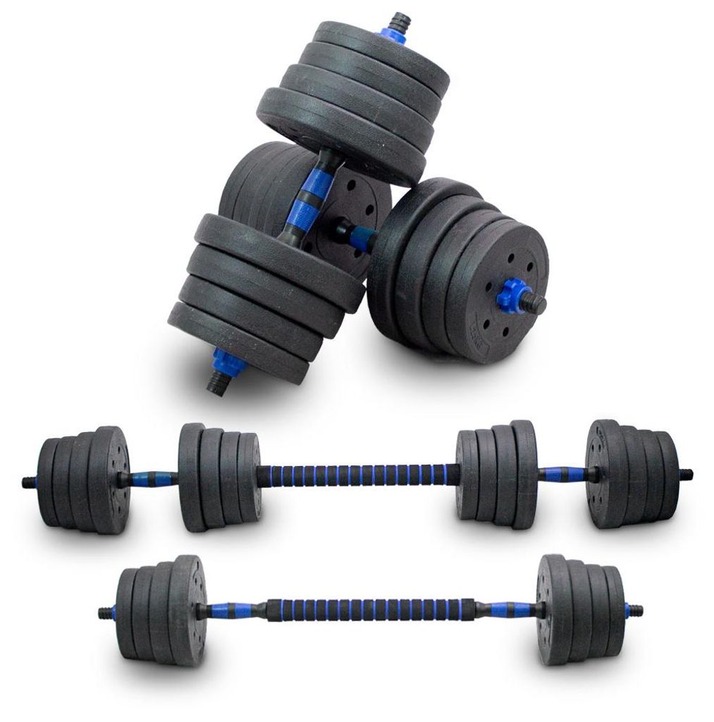 Lacestone 2in1 Hantelset 30 Kg Kurzhantel Langhantel Set Produktbild 