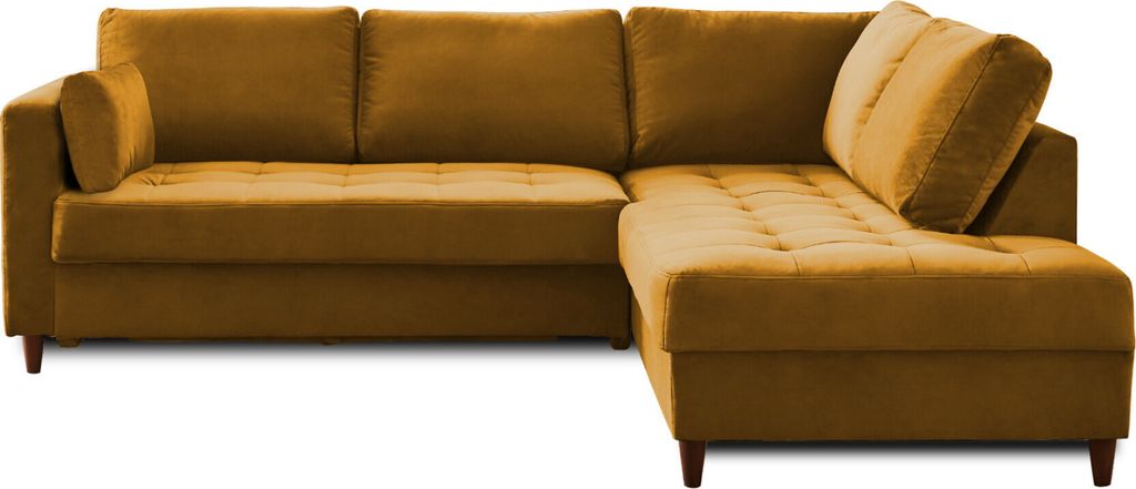 Lisa Design ANNA, Ecksofa mit Schlaffunktion, 5-Sitzer, zeitgenössischer Stil, rechts , Gelb