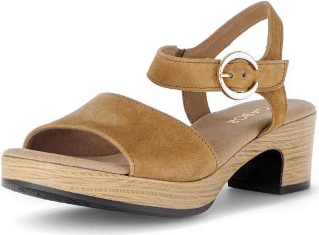 Gabor Comfort Plateau Sandale - Braun Leder : 39 : Normal Größe: 39 Weite: Normal