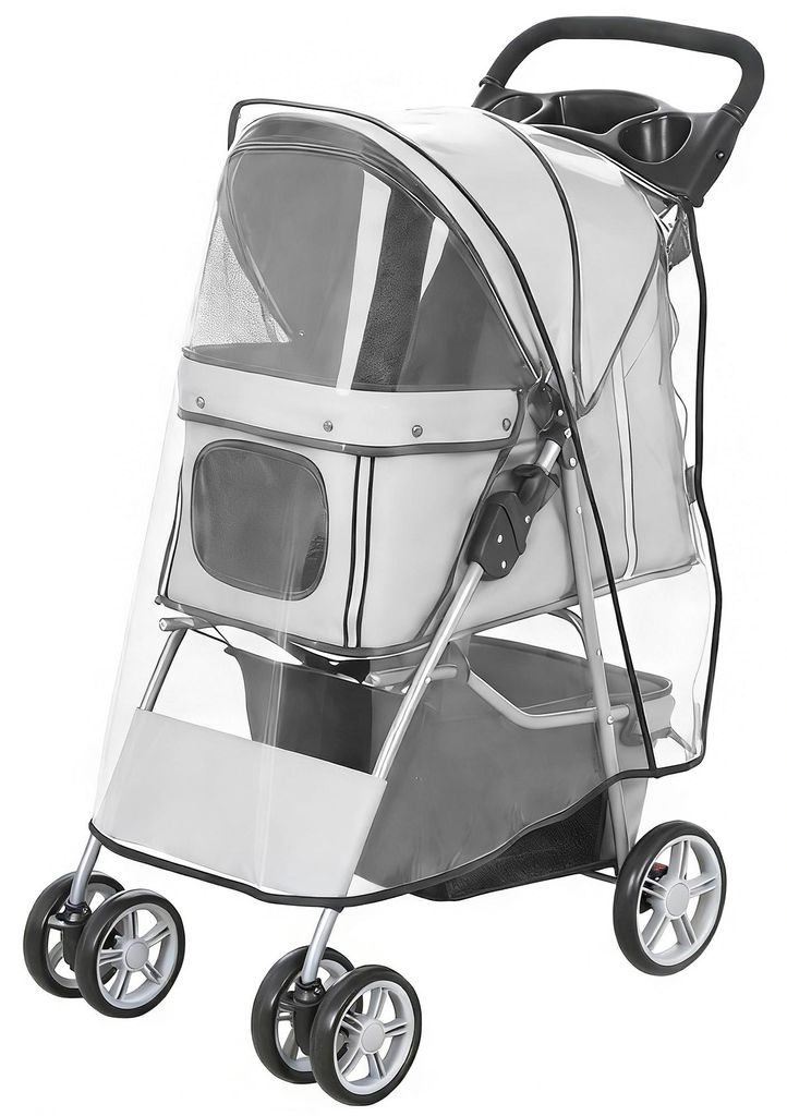 Hundewagen Katzenwagen, Hundebuggy klappbar mit Regenschutz Produktbild 