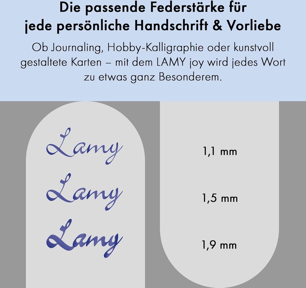 LAMY Füller Silber 011 joy AL Schönschreibfüller Stärke Produktbild 5