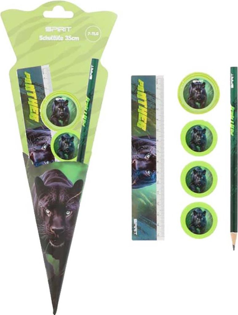 Spirit Schultüte 35 cm gefuellt 7-teilig, Motiv:Panther Produktbild 