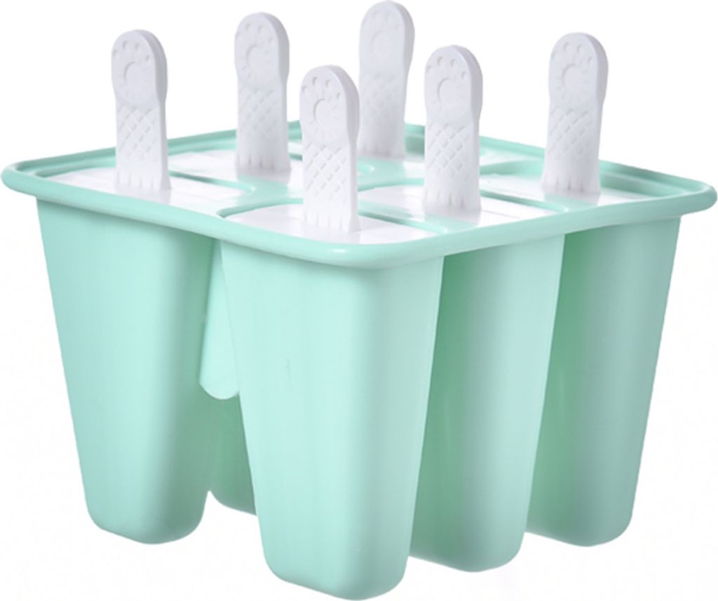 6-teilige Silikon-Eispop-Formen, wiederverwendbare Eislutscher-Formen, BPA-frei, leicht zu loesen, mit Staebchen fuer selbstgemachte Eispop-Herstel...