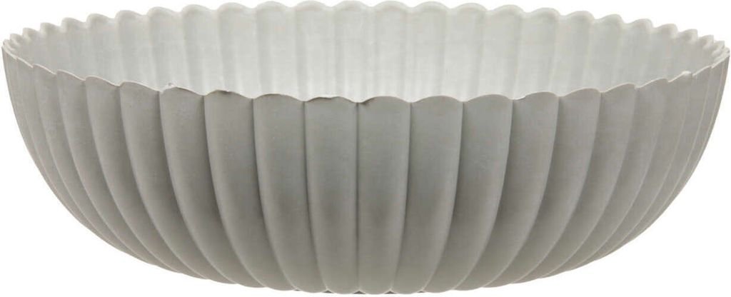 Pflanzgefäß Ø 30x9cm rund Kunststoff grau gewischt Pflanzschale Blumentopf Deko