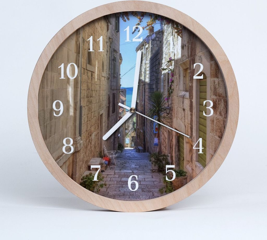 Holzuhr 30fi cm wanduhr - Gasse Architektur