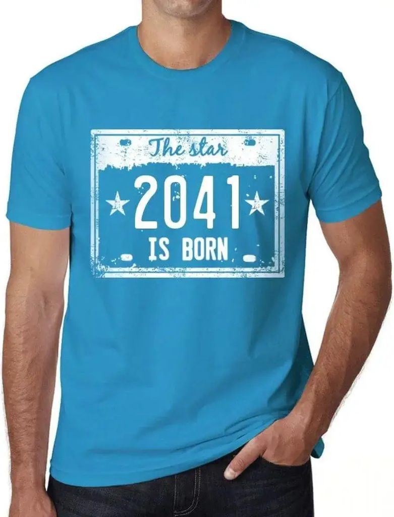 Herren Grafik T-Shirt Der Stern wird im Jahr 2041 geboren – The Star Is Born in 2041 – Öko-Verantwortlich Vintage Jahrgang Kurzarm Lustige Druck