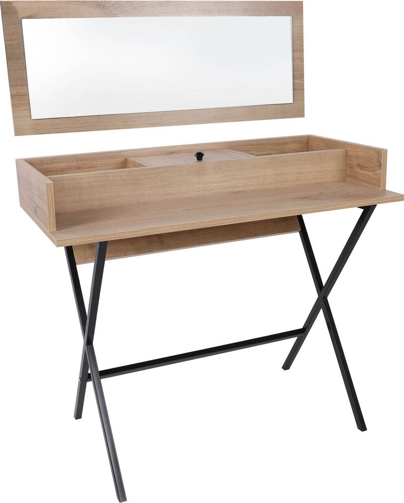 Skye Decor, Zurich, Schminktisch, Nussbaum, 100 % MELAMINBESCHICHTETE SPANPLATTEN, 100 x 89 x 50 cm