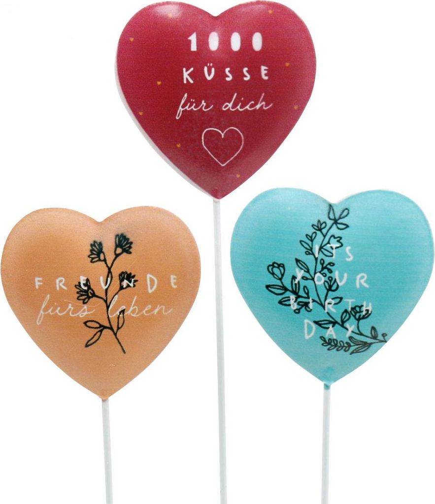 Metall Herzstecker Deko Geburtstag Valentinstag Geschenkidee Dekoration, 9 Stück
