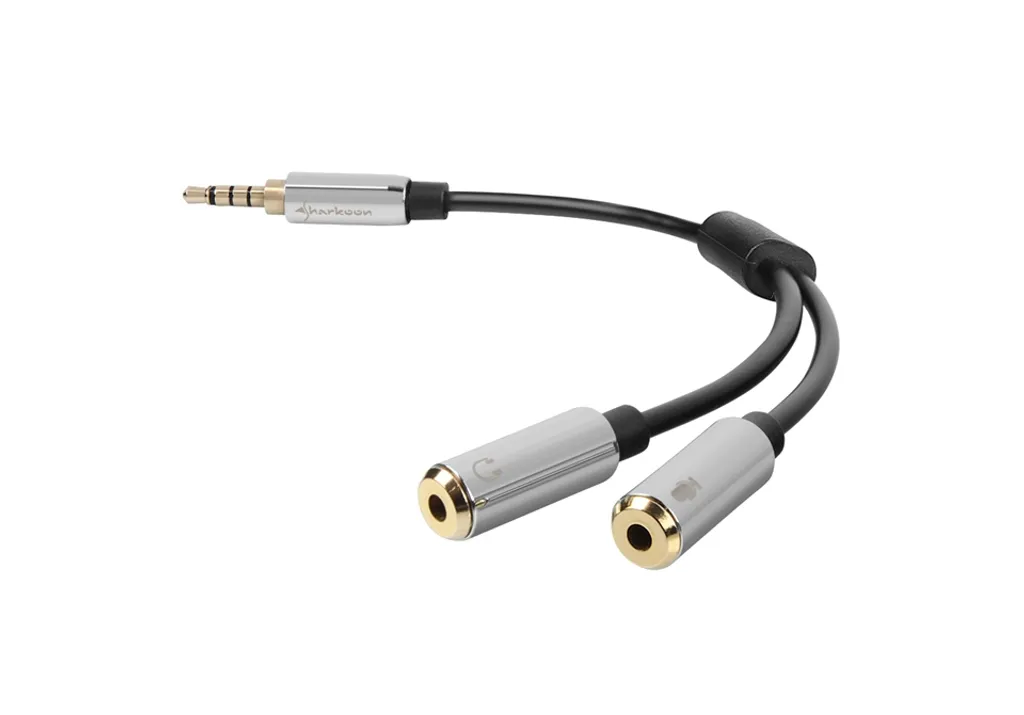 Adaptateur Audio Jack 3,5mm Combiné pour Casque Micro avec Double Prise - 4