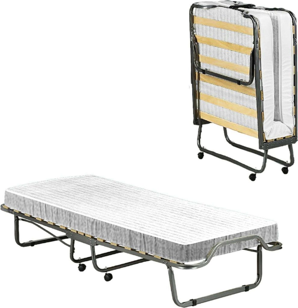 Dmora Klappbett Chiauci Weiß, Inkl. Matratze, Matratzenmaß 80x190x10 cm