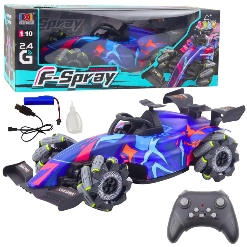 Voiture télécommandée antichoc 1:10 Racer Rc bleue sons et vapeur