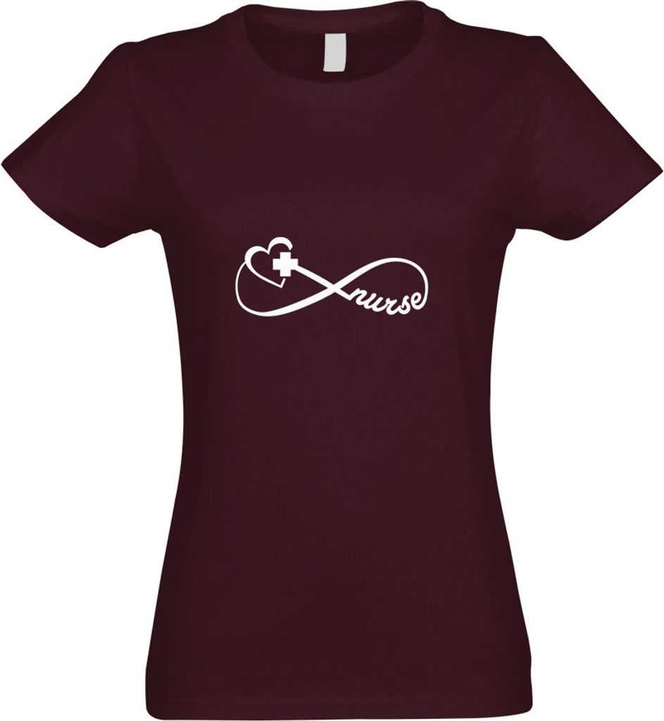 Kiwistar - T-Shirt tailliert - Damen - Burgund - Krankenschwester - Nurse - mit Motiv Bedruckt - Funshirt Design - Sport - Freizeit - Damen - XL