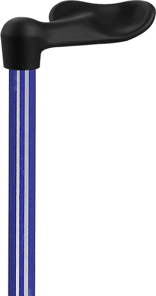 Gehstock mit Fischergriff-Softtouch | Ossenberg |Soft Flexi |Links| Blau