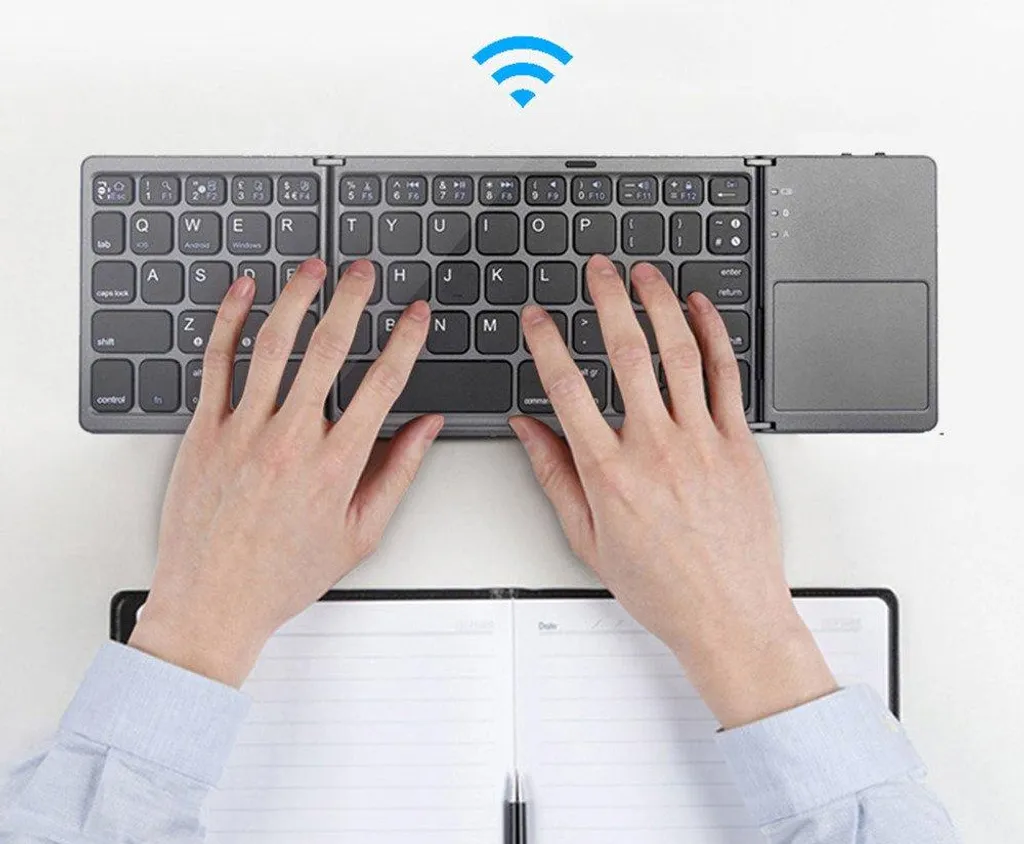 Clavier sans fil pliable portable et universel avec connexion Bluetooth