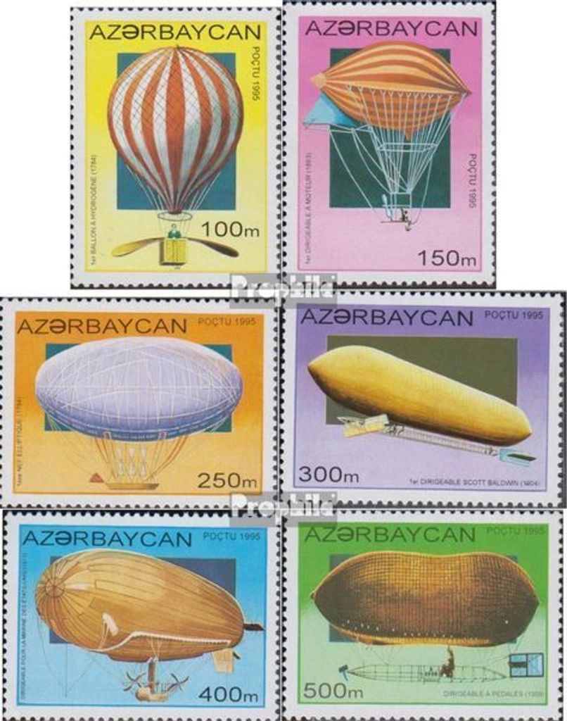 Briefmarken Aserbaidschan 1995 Mi 237-242 (kompl.Ausg.) postfrisch Ballons und Luftschiffe