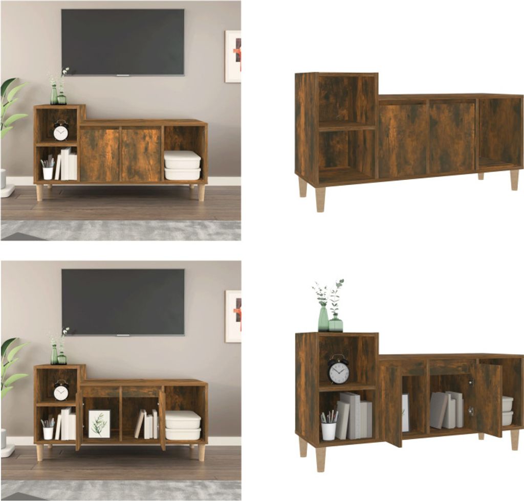 vidaXL TV Schrank Räuchereiche 100x35x55 cm Holzwerkstoff - TV-Schrank - TV-Schränke - TV-Möbel - TV-Ständer