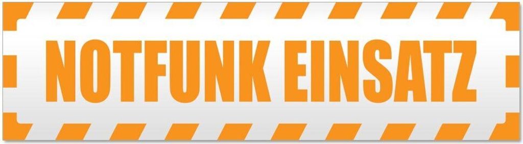 Kiwistar - Autoaufkleber - Orange - 20 x 5,3 cm - Notfunk Einsatz gestreift - Hinweis Aufkleber Sticker für Auto, Kfz, Fahrrad, PKW, LKW