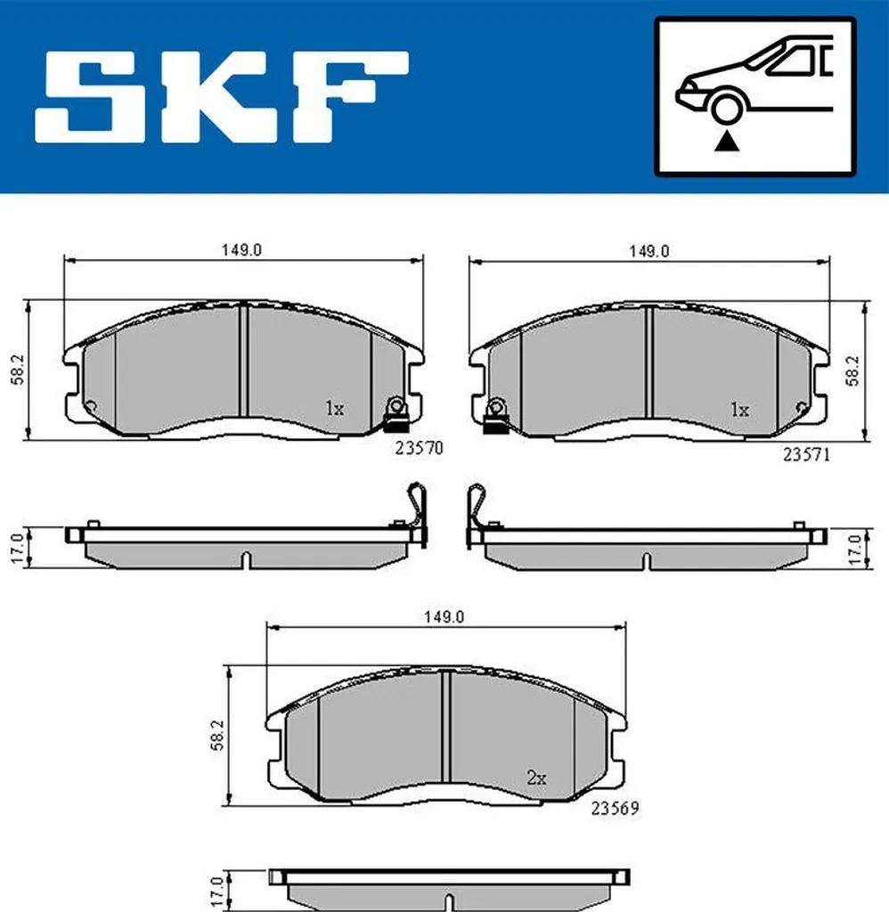 Plaquettes de Frein pour Santa Fe et Rexton - Kit SKF VKBP 80511 A