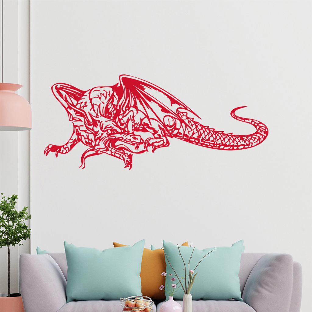 KIWISTAR Drache Wesen Flugdrache Mittelalter Wandtattoo in 6 Größen - Wandaufkleber Wall Sticker - Dekoration, Küche, Wohnzimmer, Schlafzimmer, ...