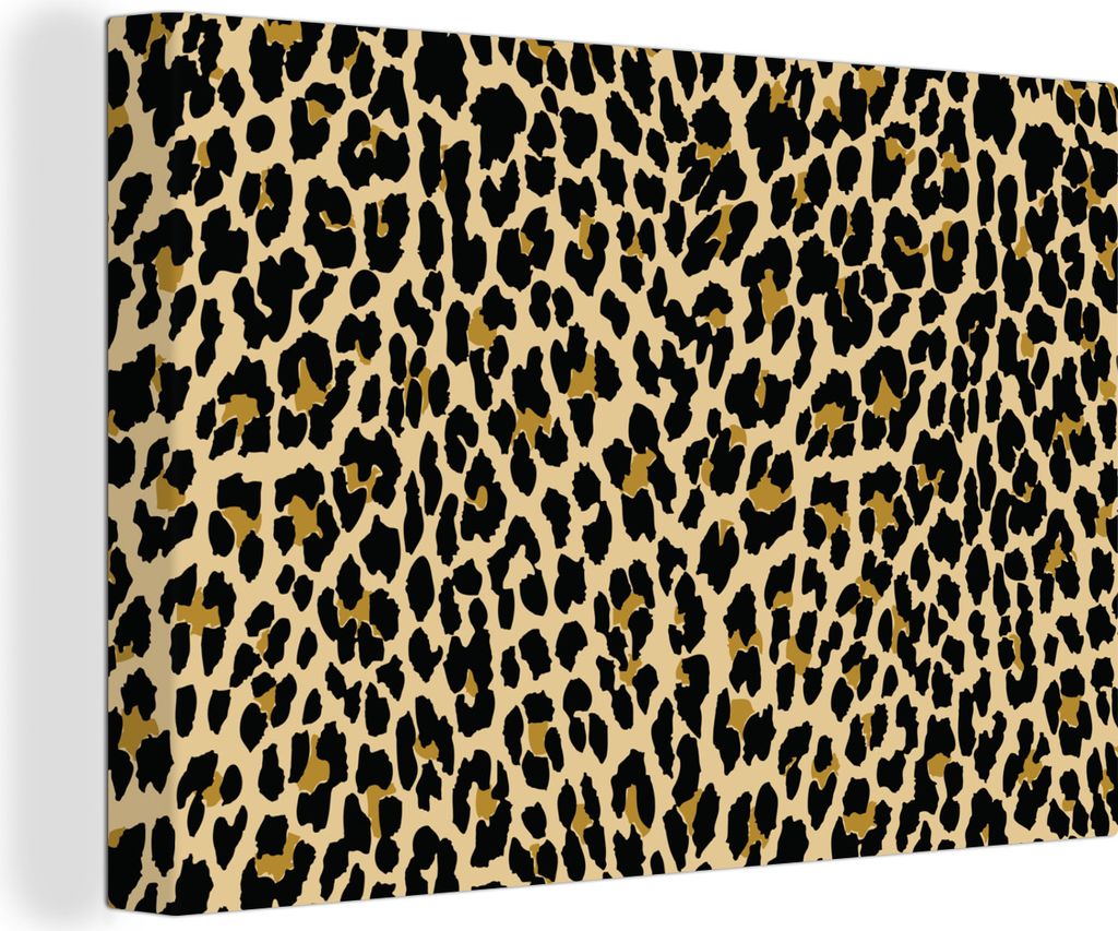 OneMillionCanvasses - Leinwandbilder - 140x90 cm, Leopardenmuster - Design - Gelb, Wandbilder Kunstdruck Wanddekoration