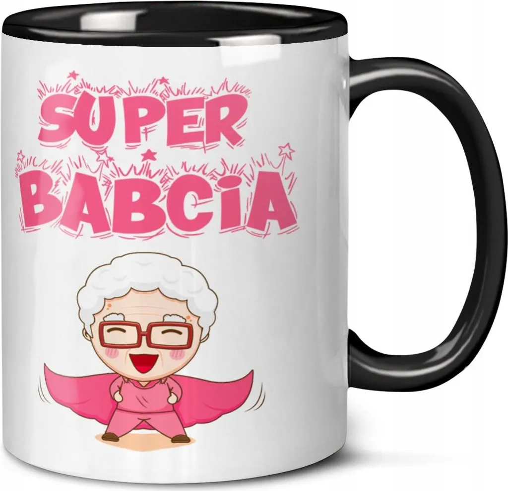 Tip Top Tshirt - Tazza Super Nounou, ceramica, nero/rosa