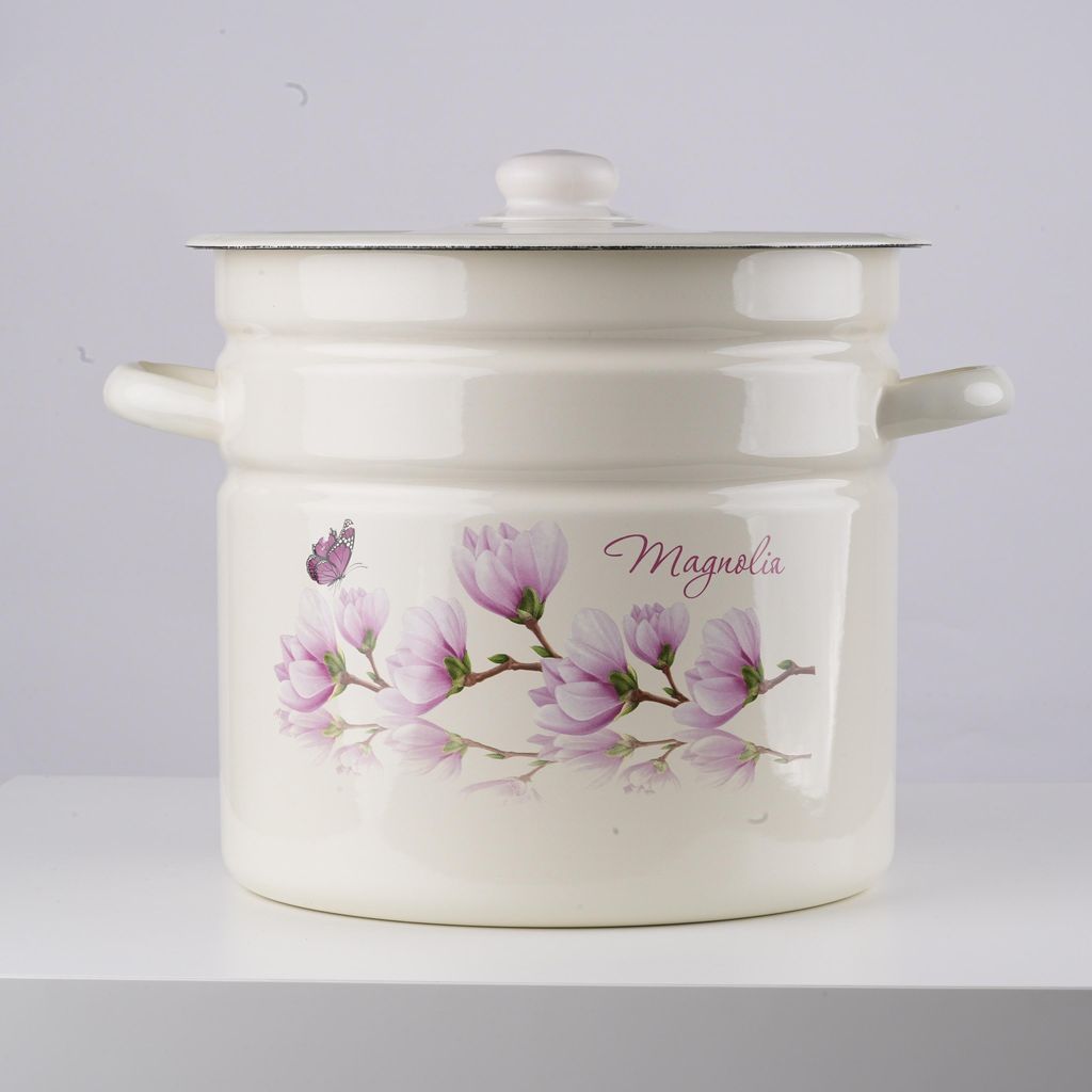 Emalia Rybnik smaltovaný hrnec MAGNOLIA 12 l s poklicí – Ø Obrázek produktu 
